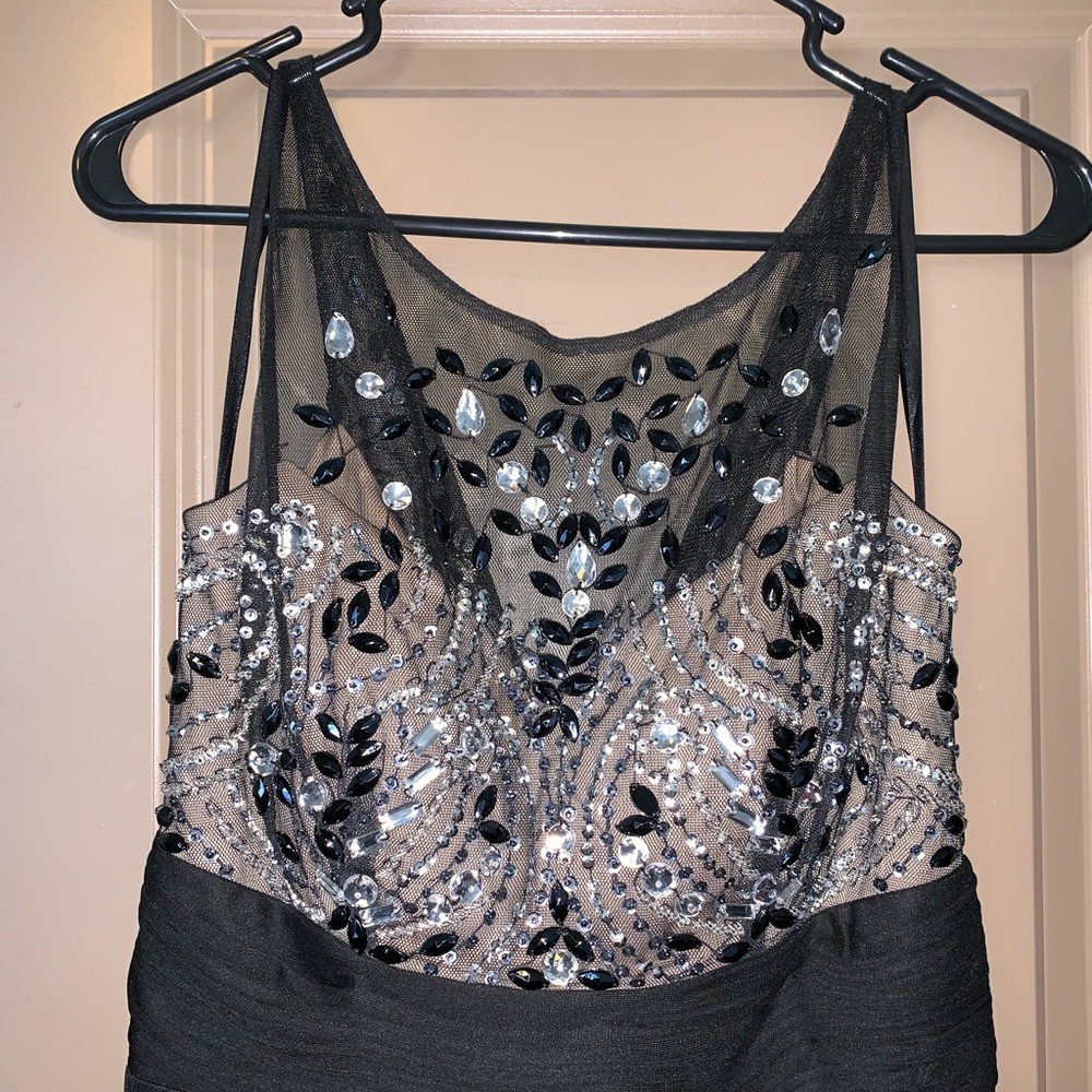 Black and Jeweled Prom Dress